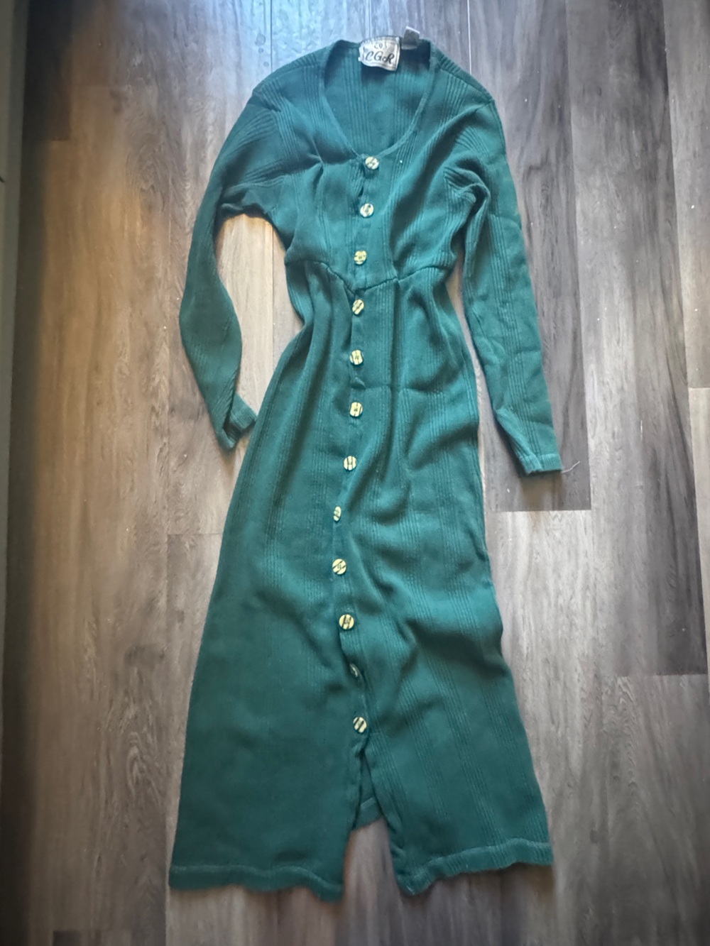 Green Long-Sleeve Dress